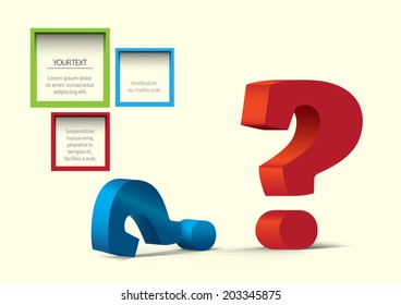 colorful question mark with the possibility to insert your own text