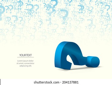 colorful question mark with the possibility to insert your own text