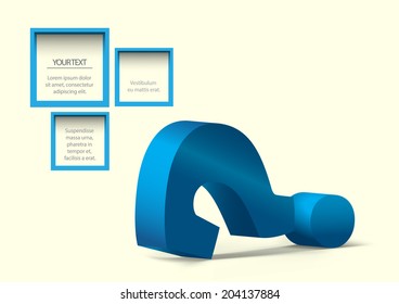 colorful question mark with the possibility to insert your own text
