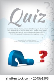 colorful question mark with the possibility to insert your own text, quiz