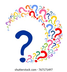 Colorful question mark poster. Vector Illustration