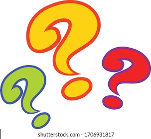 Colorful Question Mark Symbols Vector Cartoon Stock Vector (Royalty ...