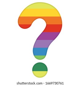 The Colorful Question Mark Vector Illustration. The Question Sign Isolated On White Background