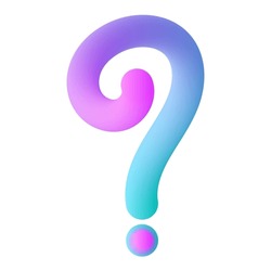 Colorful question mark.Gredient pastel cute icon.Faq symbol graphic vector illustration isolated on white background.