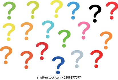 A lot of colorful question marks