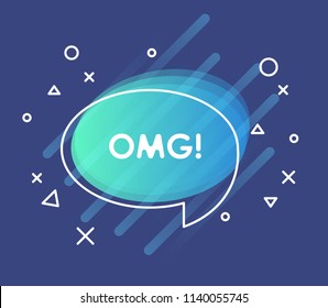Colorful questions speech bubbles, Trendy speech bubble in flat style. Template for short messages.