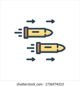 Colorful quick moving bullet vector illustration icon.