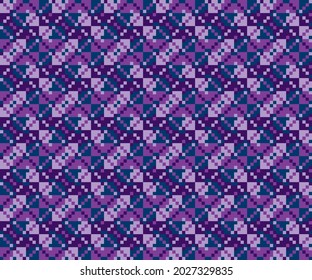 Colorful Quilting Seamless Pattern, Smart Quilt Fabric, Pixel Background