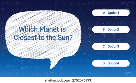 Colorful Quiz Question Background – Multiple Choice Trivia Template with Speech Bubble and Gradient Pattern