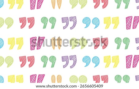 Colorful quotation mark symbol pattern background