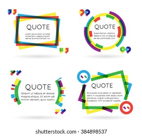 Colorful quote template information text blog business mobile isolated white background vector illustration