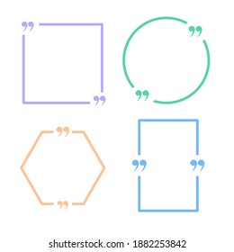Colorful Quote template set on white background.