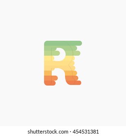 Colorful r Letters, vector design template elements for design
