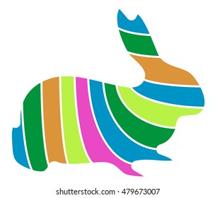 colorful rabbit abstract isolated on a white backgrounds