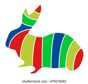 colorful rabbit abstract isolated on a white backgrounds