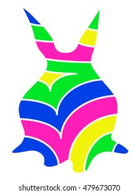 colorful rabbit abstract isolated on a white backgrounds