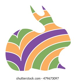 colorful rabbit abstract isolated on a white backgrounds