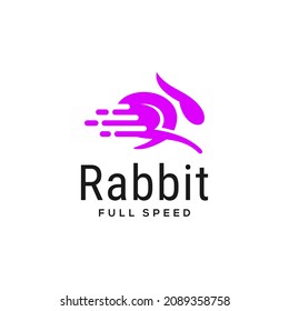 colorful rabbit logo design template