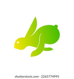 Farbige Logo-Design-Vorlage für Kaninchen. Logo-Design des Springhasen