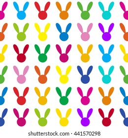 Colorful Rabbit White Background Vector Illustration