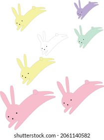 Colorful rabbits for cell phone wallpaper cute vectors