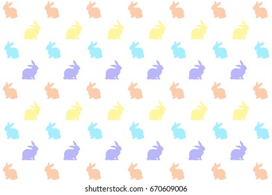 Colorful rabbits pattern