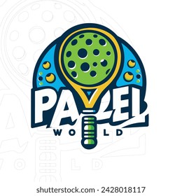 Colorful Racket and Ball Sport Padel Logo