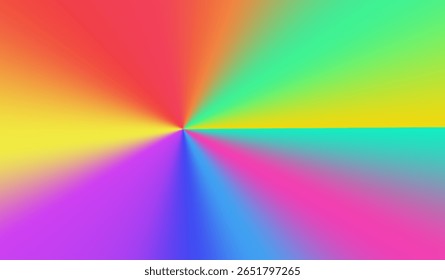 A colorful radial burst pattern radiating from the center in a full spectrum of rainbow colors. Suitable for energetic, playful, or festival-themed visuals