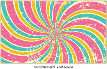 Fondo de cómic radial colorido con efecto grunge