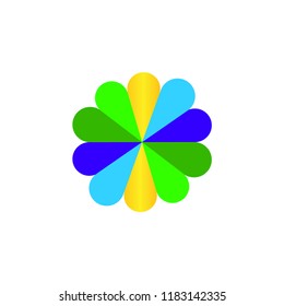 Colorful radial feathers vector logo