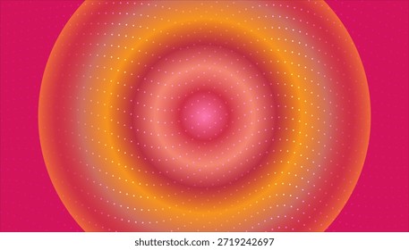 Diseño de Plantilla de Anuncio de fondo punteado de degradado radial colorido con vibrantes tonos rosa y naranja para pósters creativos modernos, marca digital y diseños visuales Abstractas