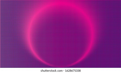 Colorful Radial Halftone Background Design Template, Pop Art, Abstract Dots Pattern Illustration, Modern Texture Element, Ring Halftone Ornament, Pink Magenta Violet Purple Gradation Wallpaper, EPS 10