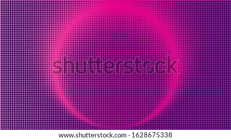 Colorful Radial Halftone Background Design Template, Pop Art, Abstract Dots Pattern Illustration, Modern Texture Element, Ring Halftone Ornament, Pink Magenta Violet Purple Gradation Wallpaper, EPS 10
