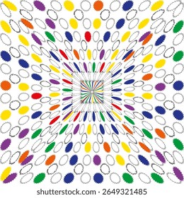 Lignes radiales colorées. Rayons lumineux Abstrait. Motif de spectre lumineux. Illustration d'Image vectorielle vive.