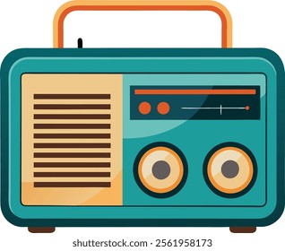 Colorful radio vector art illustration on a white background.