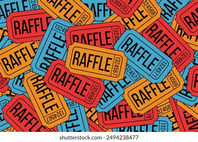 Colorful raffles ticket vector illustration