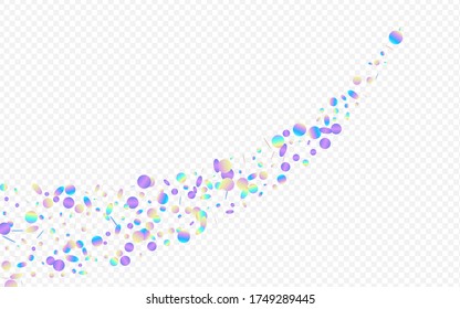 Colorful Rain Abstract Transparent Background. Gradient Celebration Dust Background. Festival Backdrop. Hologram Vector Card.