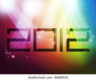 colorful rainbow 2012 vector design
