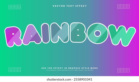 Colorful Rainbow 3d editable text effect Template