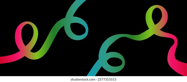 Colorful Rainbow Abstract Gradient Shapes Set. Vector Graphic Pattern with Wavy Lines in Bright Colors. Fluid Wave Elements of Colorful Squiggly Designs. eps 10