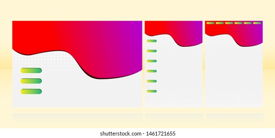 colorful rainbow abstract vector layout background art template design set