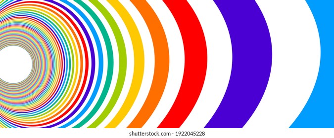 Farbige abstrakte Vektorlinien mit abstraktem Regenbogen, psychedelische optische Illustration, surreal op art lineare Kurven in hypererer 3D-Perspektive, verrückt verzerrtes Design, Dopinghallucination Delirium,