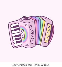 Colorful rainbow accordion vector illustration