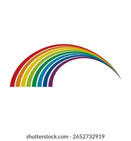 Colorful Rainbow Arc, Spectrum, Bands, Design, Graphic, Illustration, White Background, Vibrant, Hue