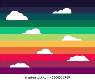 Colorful Rainbow background scenery or backdrop vector