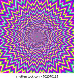 Colorful rainbow background with spirals. Motion illusion.