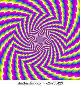 Colorful Rainbow Background Spirals Spin Illusion Stock Vector (Royalty ...
