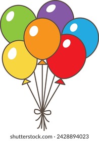 Colorful rainbow Balloons isolated on White Background.