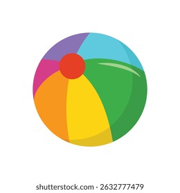 Colorful rainbow beach ball vector summer illustration