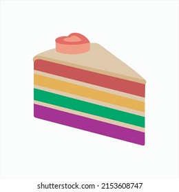Colorful rainbow Cake vector Art